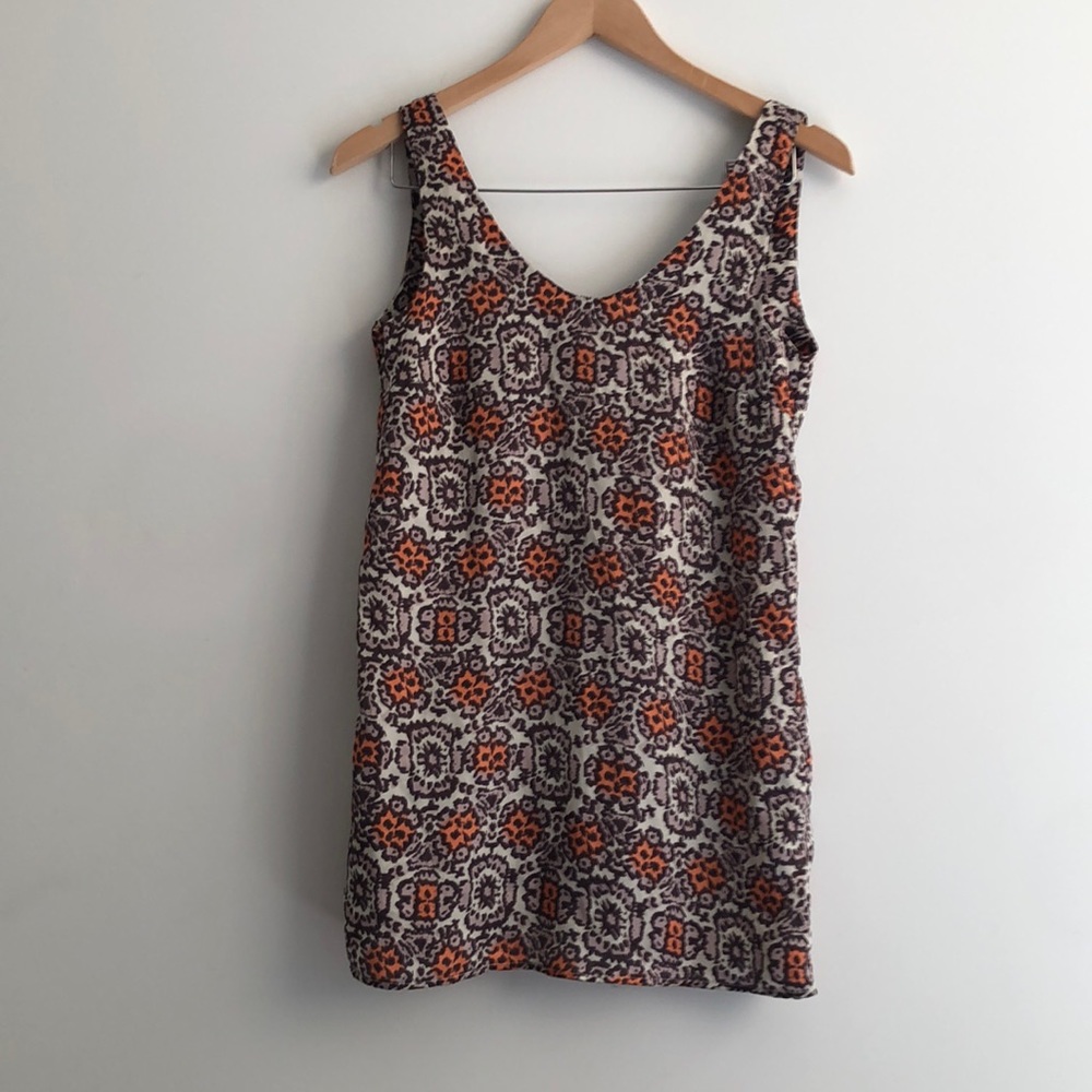 Lani long tank top, size S, floral print zipper back.